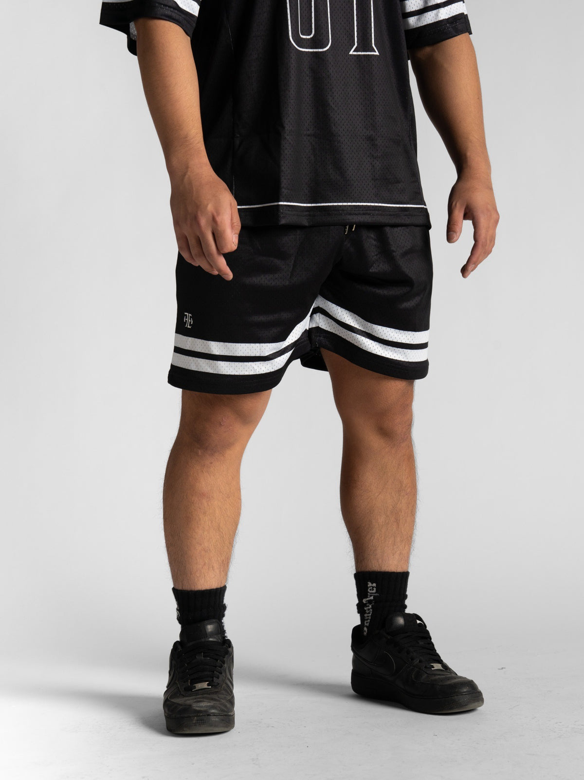 Black Stripe Shorts